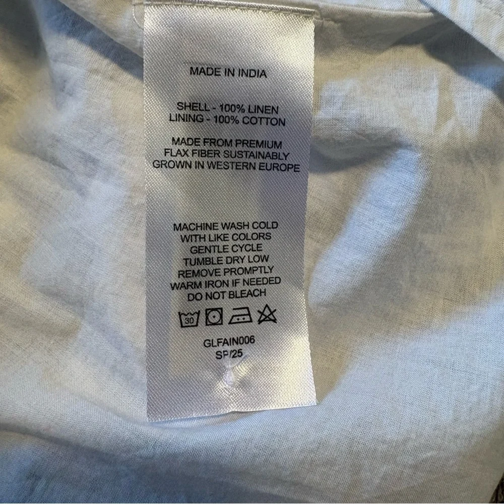 Quince 100% European Linen Fit & Flare Midi Dress Floral Waterfall Women’s L - Picture 7 of 7